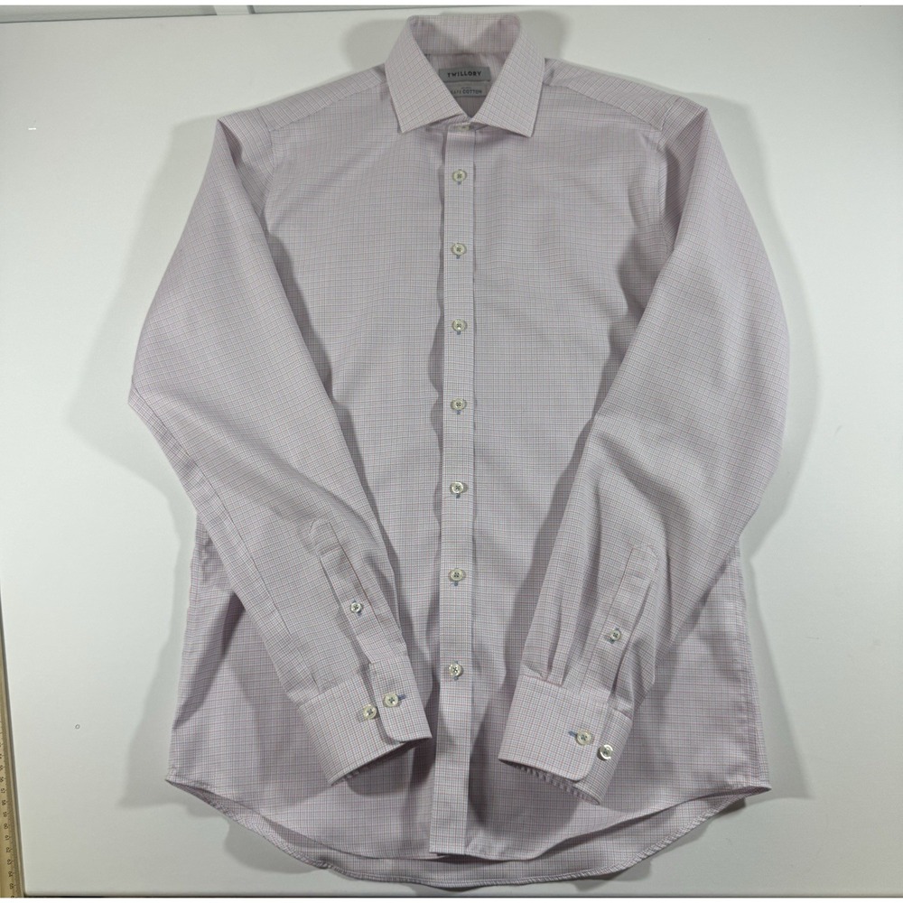 Twillory Men's Button-Up Shirt NonIron Safe Cotton 16:36/37 Blue/White/Red Plaid